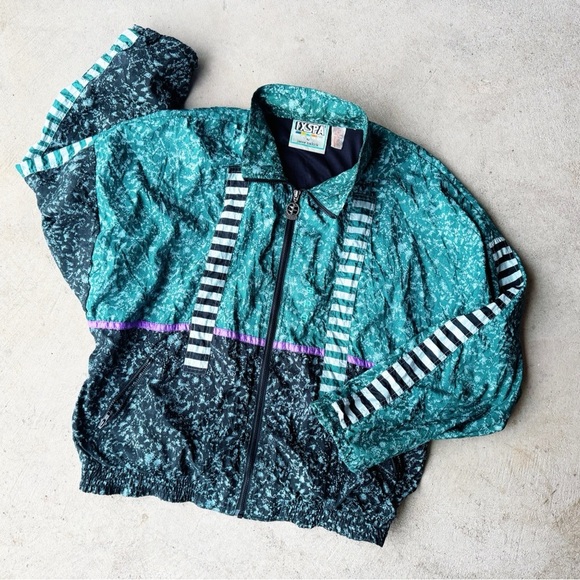 Ixspa by Jamie Sadock Other - VINTAGE | Teal Black and Lavender Jacket | XL